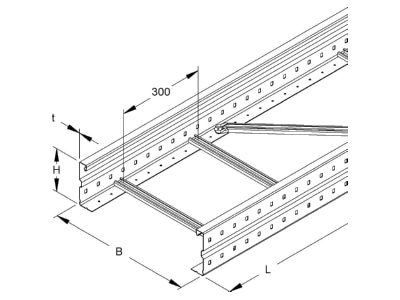 Ma�zeichnung Niedax WSL 150 600 3 Weitspannkabelleiter 150x600x3000mm