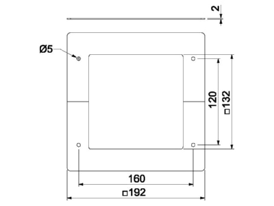 Ma�zeichnung 1 OBO DBP130130RW Deckenblende f S Profil 130x130mm