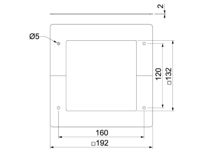 Ma�zeichnung 2 OBO DBP130130RW Deckenblende f S Profil 130x130mm