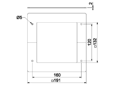 Ma�zeichnung 1 OBO DBP130130WA Deckenblende f S Profil 130x130mm