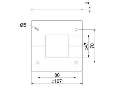 Ma�zeichnung 1 OBO DBT130130RW Deckenblende f Teleskop 45 x 45mm