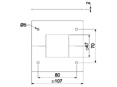 Ma�zeichnung 2 OBO DBT130130RW Deckenblende f Teleskop 45 x 45mm