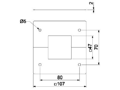 Ma�zeichnung 1 OBO DBT130130WA Deckenblende f Teleskop 45 x 45mm
