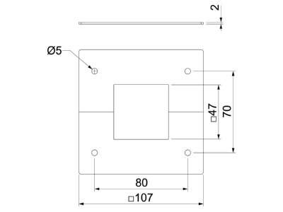 Ma�zeichnung 2 OBO DBT130130WA Deckenblende f Teleskop 45 x 45mm
