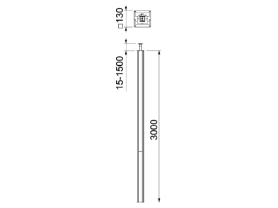 Ma�zeichnung 2 OBO ISS130130EL Installationssaeule 3006x130x130mm