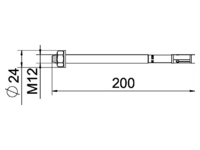 Dimensional drawing OBO BZ312x200 50 125 Anchor bolt with External thread