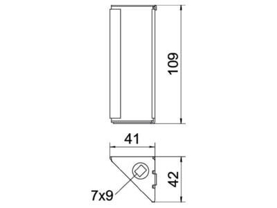 Mazeichnung OBO DSTK 110 FS Deckelstuetze Systemhoehe 110 mm