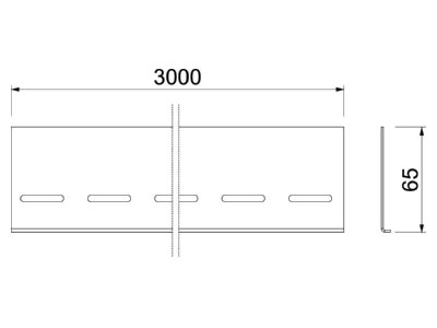 Dimensional drawing OBO SB 110 BKS FS Mounting material for cable tray