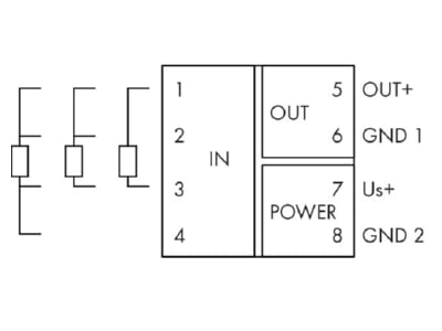 Circuit diagram WAGO 857 800 Isolation amplifier
