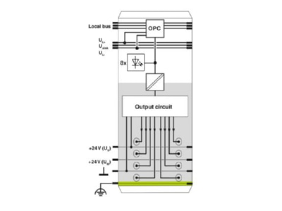 Circuit diagram Phoenix IB IL 24 DO8 HD PAC Fieldbus digital module 0 In   8 Out