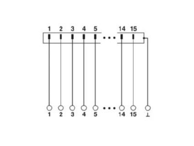 Circuit diagram Phoenix VIP 2 SC D15SUB F Terminal strip 15 p 2A