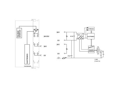 Circuit diagram WAGO 750 838 040 000 Modular PLC CPU module PLC CPU module