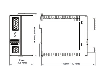 Dimensional drawing WAGO 787 1621 DC power supply 85   264V 11 5   14 5V