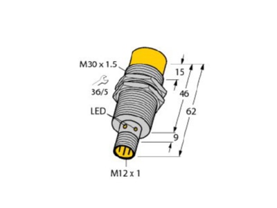 Dimensional drawing Turck TN EM30WD H1147 EX RFID reader