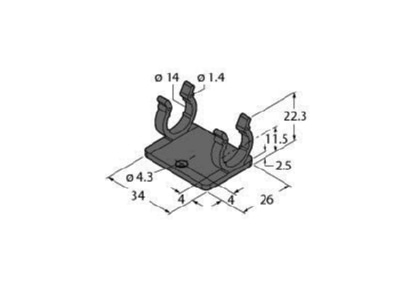 Mazeichnung Turck M12  8053527  VE10  Befestigungsclip M12 8053527  VE10 