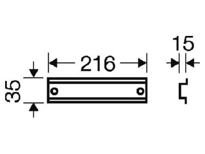 Mazeichnung Hensel FP TS 27 Tragschiene 216mm lang