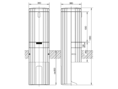 Produktbild 1 ABN SL135A Freiluftsaeule aus FB1BH3 H 1350mm
