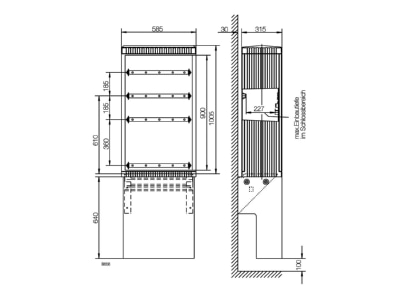 Produktbild 1 ABN SK100GA Kabelverteilerschrank Gr 0 1005