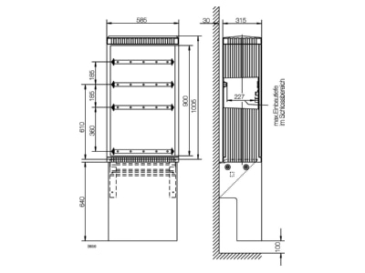 Produktbild 2 ABN SK100GA Kabelverteilerschrank Gr 0 1005