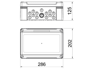 Mazeichnung OBO SDB 12 PS Kleinverteiler fuer max  12 TE