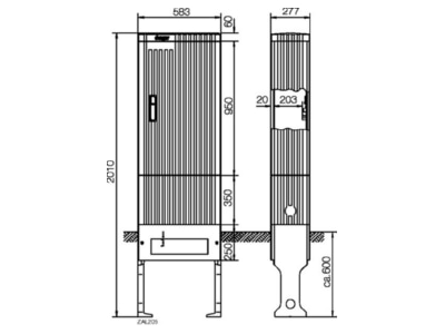 Produktbild 2 Hager ZAK205A Kabelverteilersaeule 2010x583x277mm