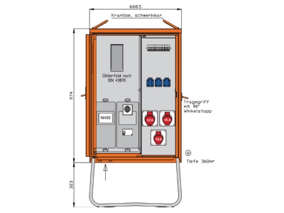 Produktbild 2 Walther WAV0100R1 Anschlussverteilerschrank 22kVA m Zaehlerplatz