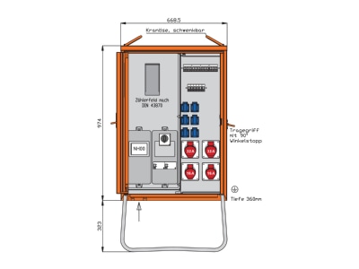 Produktbild 2 Walther WAV0135R1 Anschlussverteilerschrank 44kVA m Zaehlerplatz