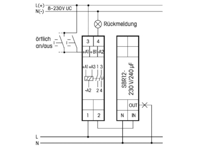 Circuit diagram Eltako SBR12 230V 240 F Current limiter 1200VA