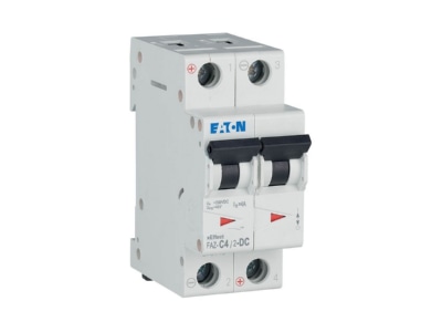 Ansicht rechts 2 Eaton FAZ C4 2 DC Leitungsschutzschalter C 4A DC  2p