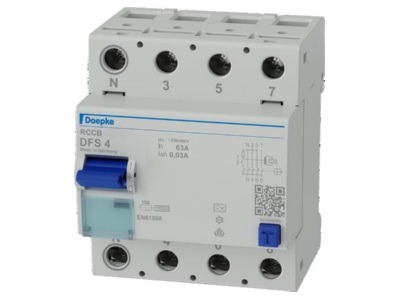 Product image Doepke DFS4 063 4 0 03 A Residual current breaker 4 p
