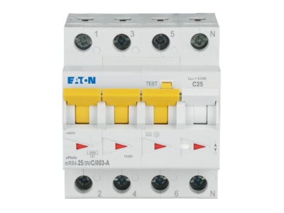 Vorderseite 1 Eaton mRB4 25 3N C 003 A FI LS Schalter C25A  30mA  3p N
