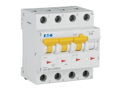 Ansicht rechts 2 Eaton mRB4 25 3N C 003 A FI LS Schalter C25A  30mA  3p N