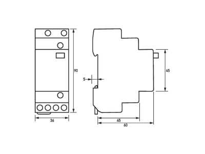 Mazeichnung Doepke RS 230 002 Installationsrelais