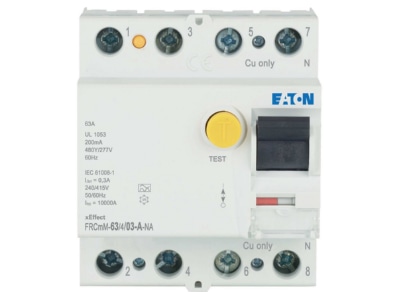 Vorderseite Eaton FRCMM 63 4 03 A NA FI Schalter 63A 4pol 300mA