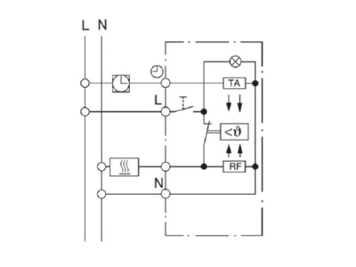 Circuit diagram Eberle RTR E 8011 50  19181 Room temperature controller flush mounted  Oe  230V  I O LED  RTR E 8011 50 19181
