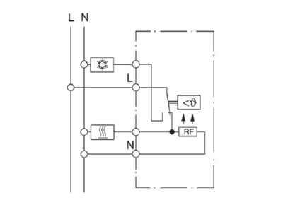 Circuit diagram Eberle RTR E 8031 50  19187 Room temperature controller UP  changeover contact  230V  RTR E 8031 50 19187
