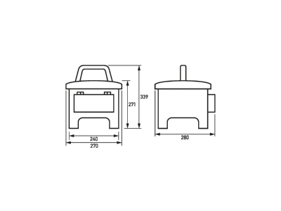 Dimensional drawing Doepke DPB 32 01 110 CEE Socket combination portable IP44