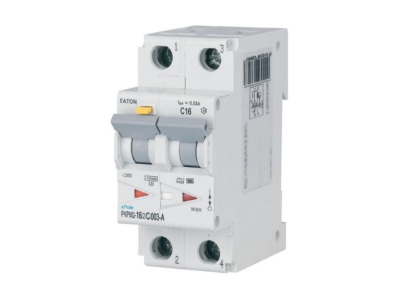 View left 2 Eaton PKPM2 16 2 C 003 A Earth leakage circuit breaker C16 0 03A