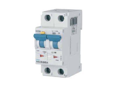 View left 2 Eaton PKPM2 20 2 B 003 A Earth leakage circuit breaker B20 0 03A