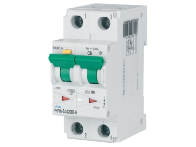 View left 1 Eaton PKPM2 6 2 C 003 A Earth leakage circuit breaker C6 0 03A
