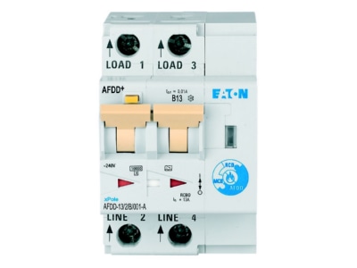 Front view Eaton AFDD 13 2 B 001 A Earth leakage circuit breaker with
