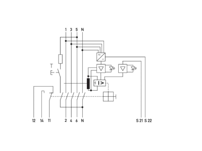 Circuit diagram Doepke DFS4 040 0 30BKSN Residual current breaker
