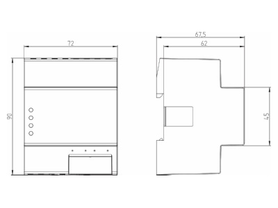 Mazeichnung Theben TC649E Zeitschaltuhr digital LAN  Astro 4TE