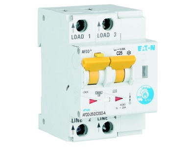 Ansicht links 1 Eaton AFDD 25 2 C 003 A Brandschutzschalter C  25 A  Typ A