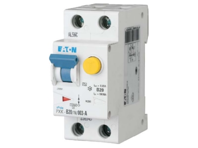 Product image Eaton PXK C20 1N 01 F Earth leakage circuit breaker C20 0 1A
