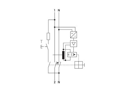 Circuit diagram Doepke DRCBO4B25 0 30 1NBNK Earth leakage circuit breaker B25 0 3A
