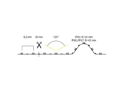 Dimensional drawing Brumberg 15202027 Light ribbon  hose  strip 24V white