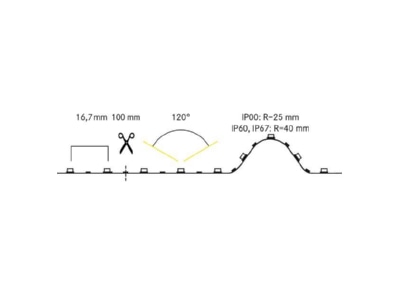 Dimensional drawing Brumberg 15203001 Light ribbon  hose  strip 24V RGB