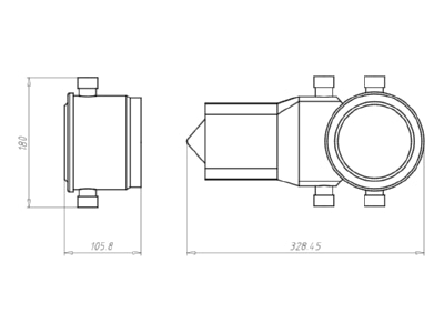 Dimensional drawing Kaiser 1281 30 Recessed installation box for luminaire