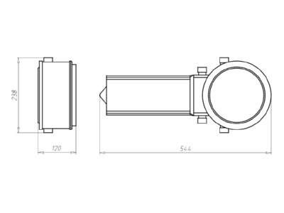 Dimensional drawing Kaiser 1282 73 Recessed installation box for luminaire